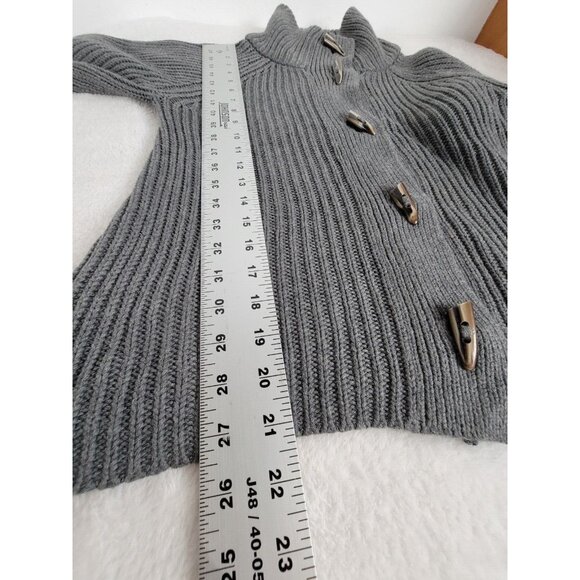 Talbots Women’s Knit Cardigan Sweater Small Gray Cotton Cashmere Blend Toggle - Picture 7 of 7